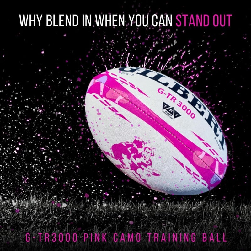 Rugby Imports Gilbert G-TR3000 Pink Camo Rugby Training Ball - Image 4