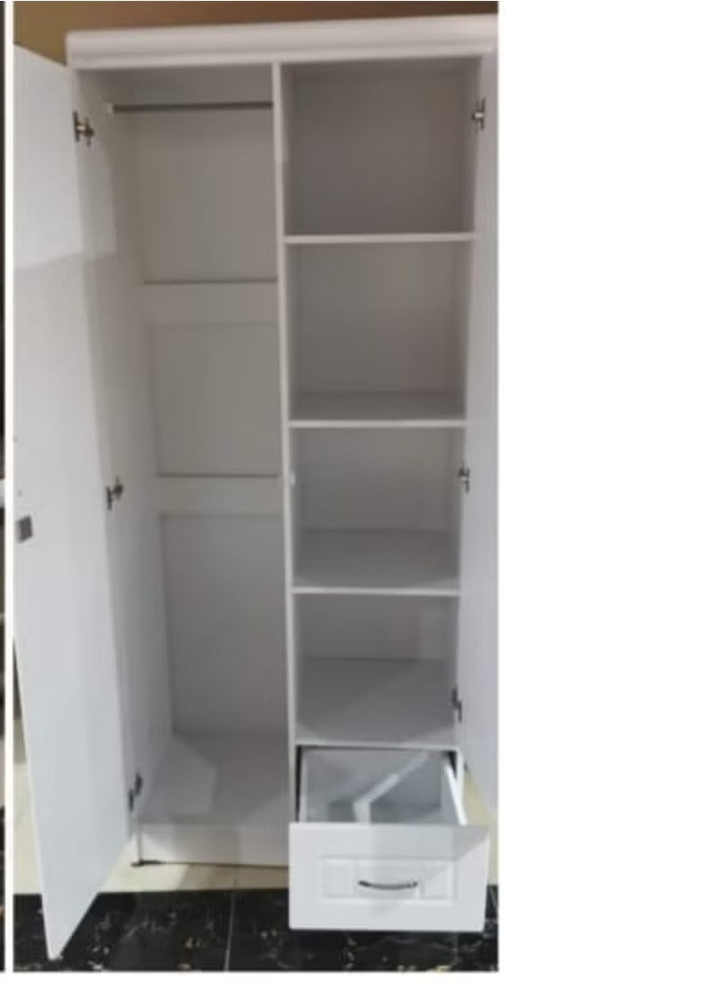 Galaxy Design 2 Door Cupboard With One Side Mirror GDF-NAD72 White Color - Image 2