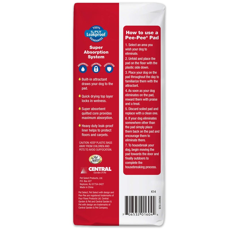 Four Paws Pet Select Pee Pee Pads for Dogs and Puppies 14 Count Standard 22" x 23" - Image 3