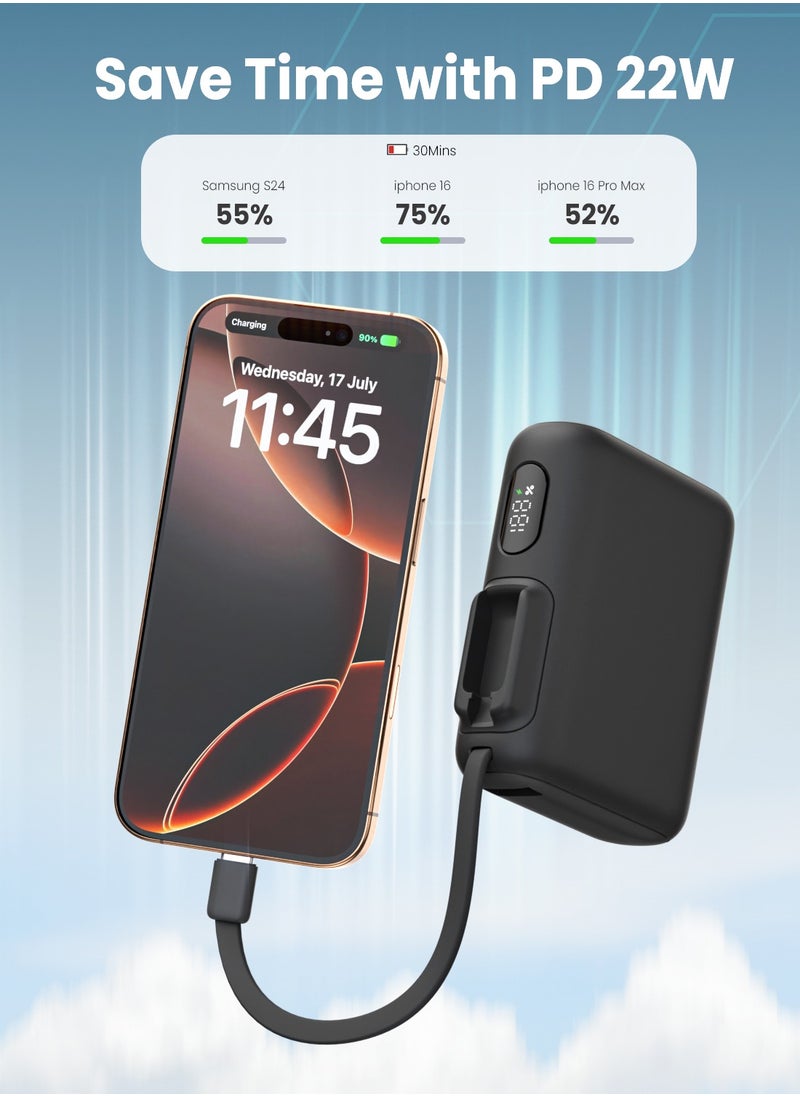 Moxedo - Moxedo Combo 5x 10,000 mAh Power Bank withCharging Dock 20W Power Delivery USB-C Fast Charging with Built-in Type-C Cable (Black) - Image 1