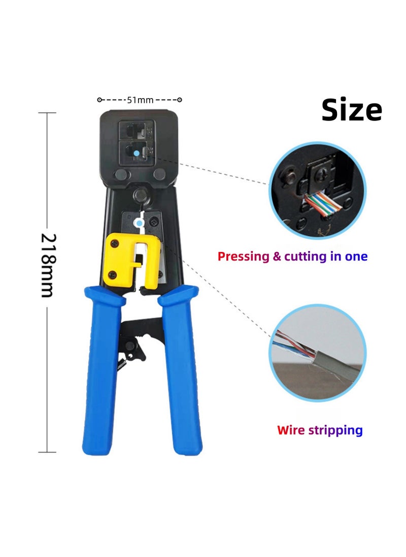 NOVOLAN NOVOLAN Through-Hole Cable Pliers, Multifunctional Punch-Down Crimping Tool, 6P/8P RJ45 Ethernet Cable Crimper, Compatible with Cat5/Cat5e/Cat6/Cat6a 8P Network Crystals Heads & 6P Telephone Lines  - Image 2