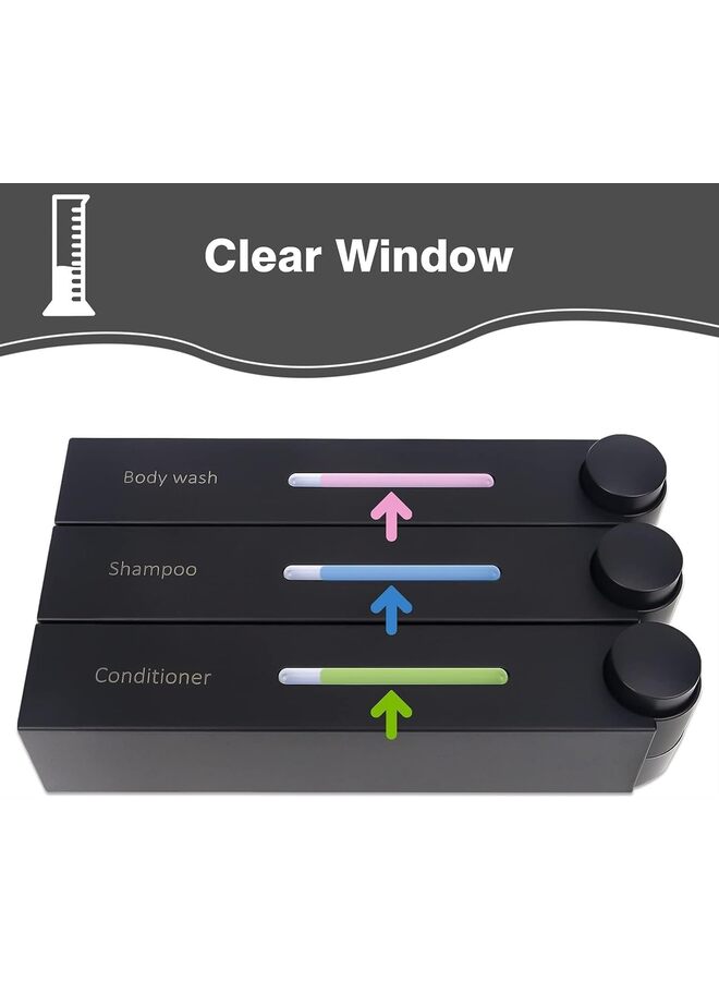 Shampoo Conditioner Dispenser,3 Chamber 3x420ml Shower Soap Dispenser Shower Gel Container Drill Wall Mounted Shower Pump Dispenser and Organizer for Toilet Bathroom Hotel Kitchen - Image 4