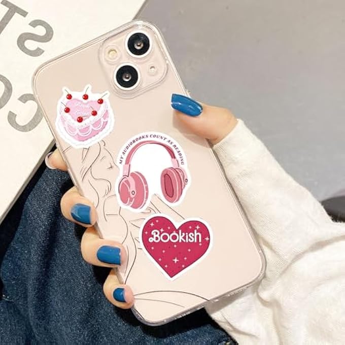 rayihni BOOK STICKERS 120PCS, PINK BOOKISH STICKERS, WATERPROOF STICKERS FOR LAPTOPS, WATER BOTTLES, MOBILE PHONES, SKATEBOARDS, BOOKS, AND LUGGAGE - Image 2