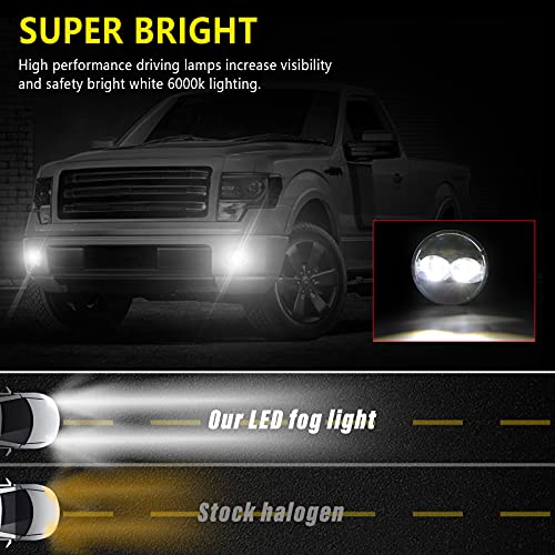 RAMJET4X4 LED Fog Lights Bumper Driving Lamps Assembly Replacement for Ford F150 2006 2007 2008 2009 2010 2011 2012 2013 2014 F150 - Image 3