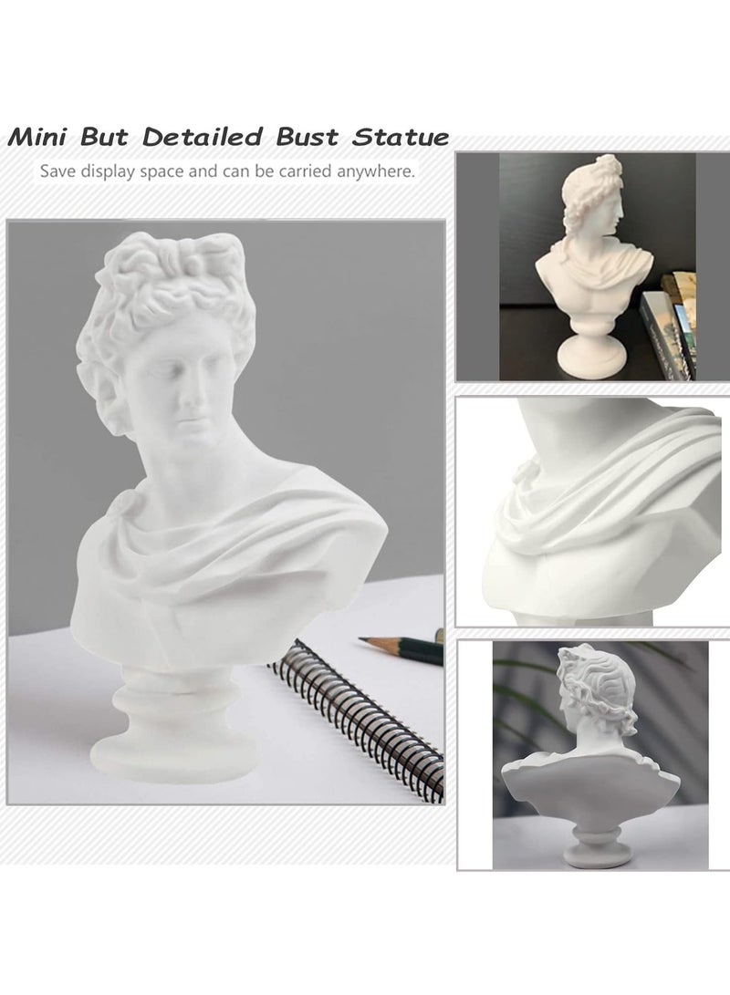 تمثال نصفي من الراتنج، تمثال نصفي لأبولو من الأساطير اليونانية، تمثال نصفي لديكور المنزل أو المكتب أو رف الكتب أو ممارسة الرسم أو هدية فنية من أبولو - Image 3