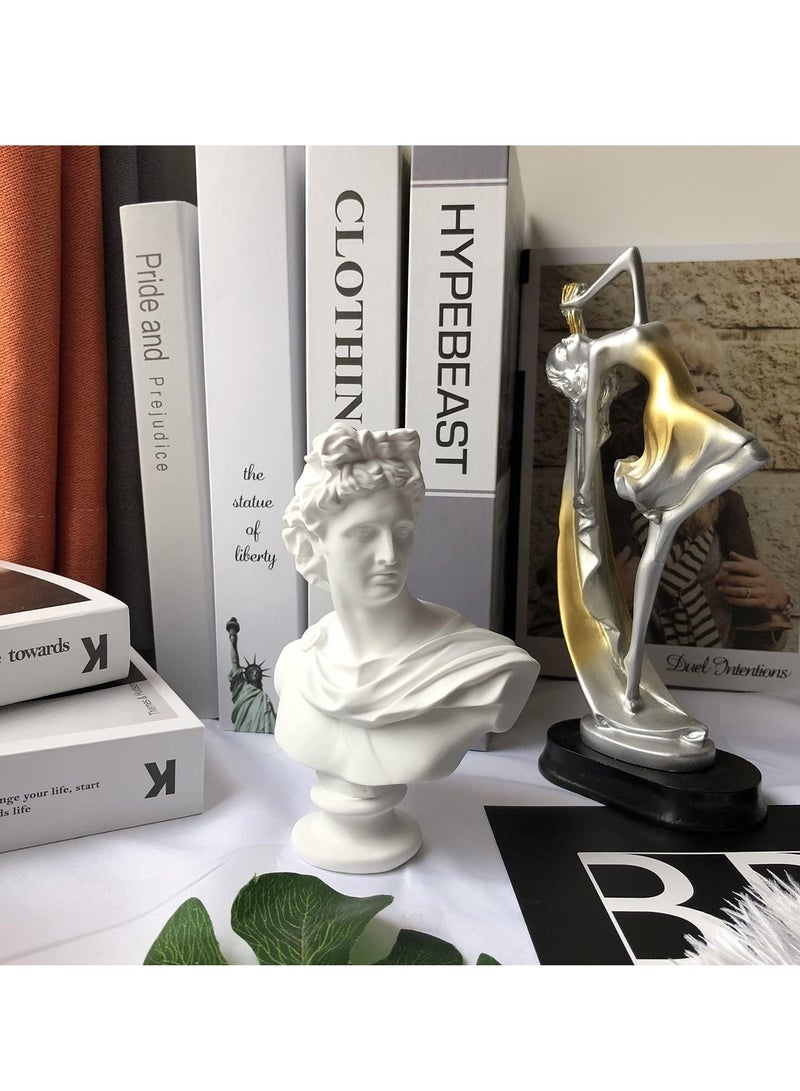 تمثال نصفي من الراتنج، تمثال نصفي لأبولو من الأساطير اليونانية، تمثال نصفي لديكور المنزل أو المكتب أو رف الكتب أو ممارسة الرسم أو هدية فنية من أبولو - Image 4