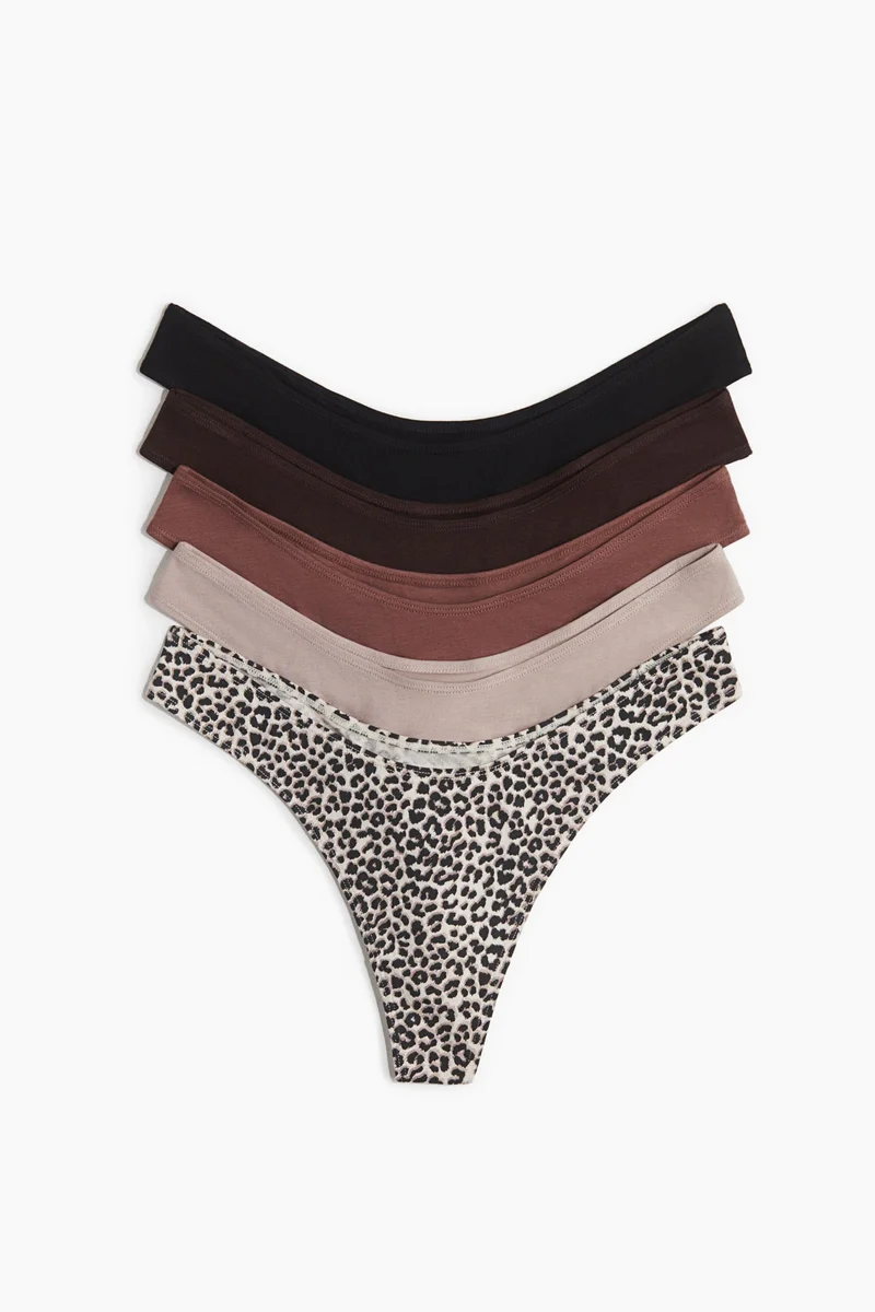 اتش اند ام سروال ثونغ قطني - عبوة من 5 قطع