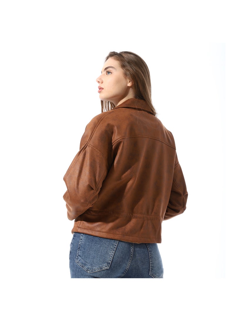 Coctail Women's Winter Jacket - Brown-17674 - Image 3