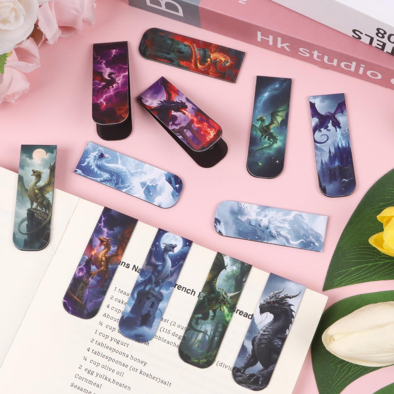 Wxiben Dragon Magnetic Bookmark Gifts - 30 Pcs Cool Dragon Bookmarks Fantastic Animal Book Mark Magnet Book Marker Page Clip for Women Men Bookworms Reading Book Lovers Home Office Favor - Image 4
