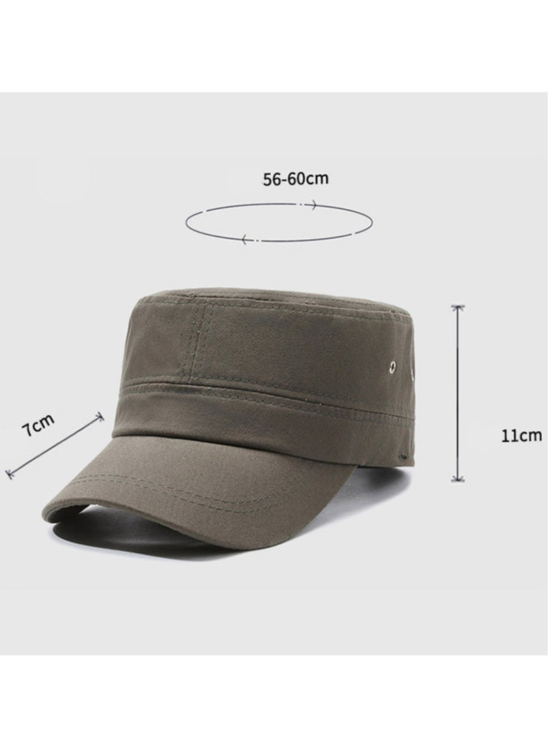 SARAOONT Unisex Cadet Cap Flat Top Adjustable Military Style Hat for Men and Women Casual Outdoor Wear - Image 5