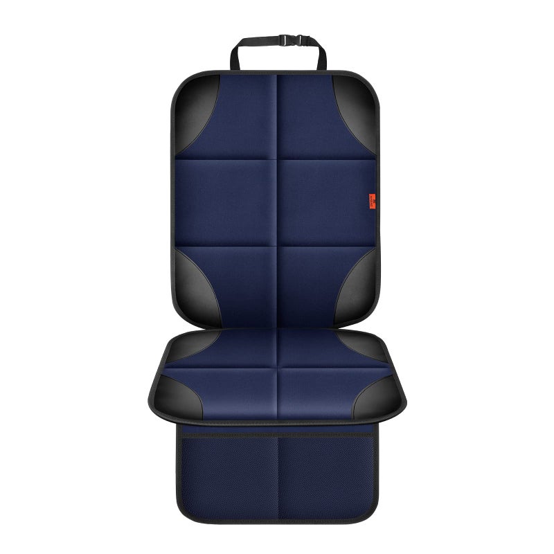 Xhyang Car Seat Protector 1 Pack Car Seat Cushion Mat Thickest Padding Waterproof 600D Fabric Car Seat Covers For Non-Slip Backing Mesh Pockets For Baby And Pet 1 Seat Protector Blue - Image 2