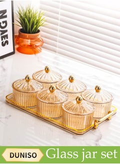DUNISO Snack Serving Platter Set, Multifunctional Party Dried Fruit Platter, 6 Split Snack Bowls, Fruit Bowls With Lids And Trays, Used For Fruit Desserts, Appetizers, Nuts, Snacks, Candies  - Image 1
