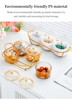 DUNISO Snack Serving Platter Set, Multifunctional Party Dried Fruit Platter, 6 Split Snack Bowls, Fruit Bowls With Lids And Trays, Used For Fruit Desserts, Appetizers, Nuts, Snacks, Candies  - Image 2