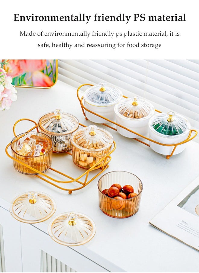 DUNISO Snack Serving Platter Set, Multifunctional Party Dried Fruit Platter, 6 Split Snack Bowls, Fruit Bowls With Lids And Trays, Used For Fruit Desserts, Appetizers, Nuts, Snacks, Candies  - Image 2