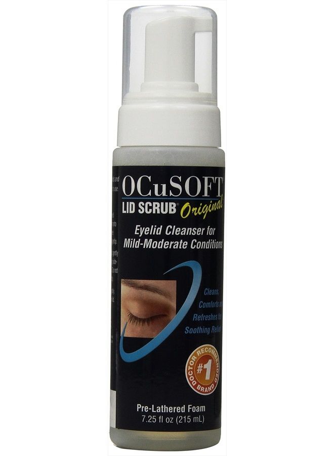 OCuSOFT Lid Scrub Original Foaming Eyelid Cleanser - Mild Instant Foaming Eyelid & Eyelash Cleanser - Daily Eyelid Wash to Remove Oil, Dust, Pollen & Eye Makeup - 7.25 fl oz - Image 1