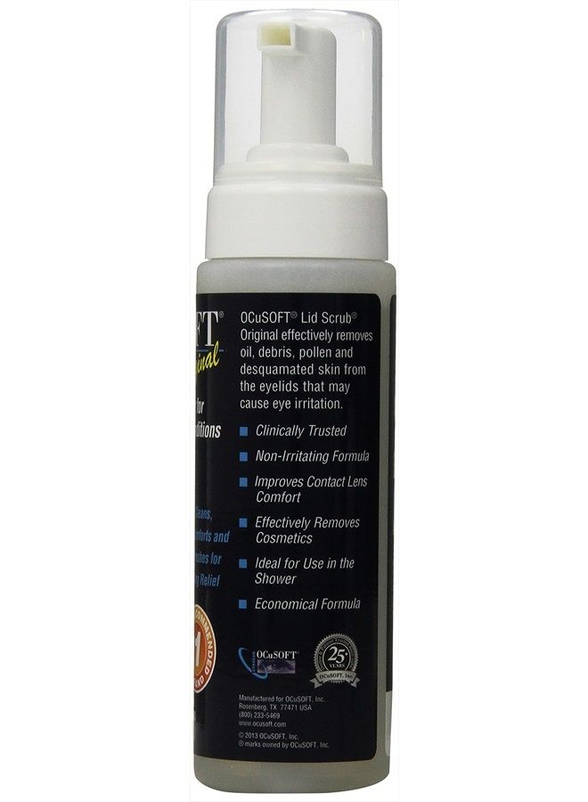 OCuSOFT Lid Scrub Original Foaming Eyelid Cleanser - Mild Instant Foaming Eyelid & Eyelash Cleanser - Daily Eyelid Wash to Remove Oil, Dust, Pollen & Eye Makeup - 7.25 fl oz - Image 2