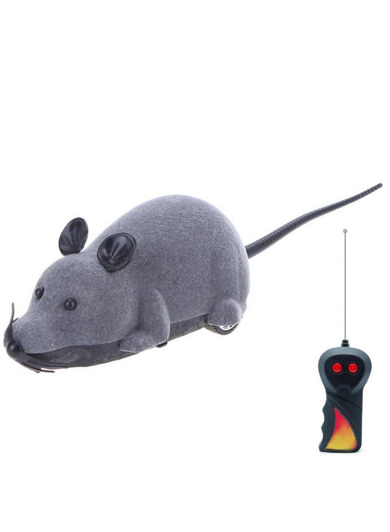 Cat Funny Toys Remote Control Wireless Electronic RC Rat Mice Animal Interesting Gifts Interactive Cat Toys (Grey) - Image 1