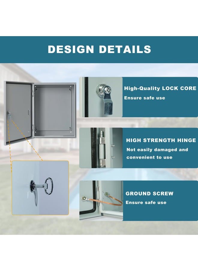 Waterproof Electrical Enclosure 24 x 24 x 8'', Outdoor Electrical Box Weatherproof, Electrical Junction Box with Reinforced Lock - Image 3