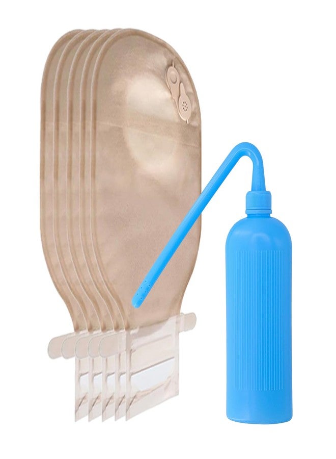 MED C-2601_BT-100 2-Piece Opaque Colostomy Bag with Smart Vent + 12-Hole Washing Bottle - Secure Lock, Leak-Resistant, Discreet, Reusable Ostomy Care Set (Pack of 5) - Image 1