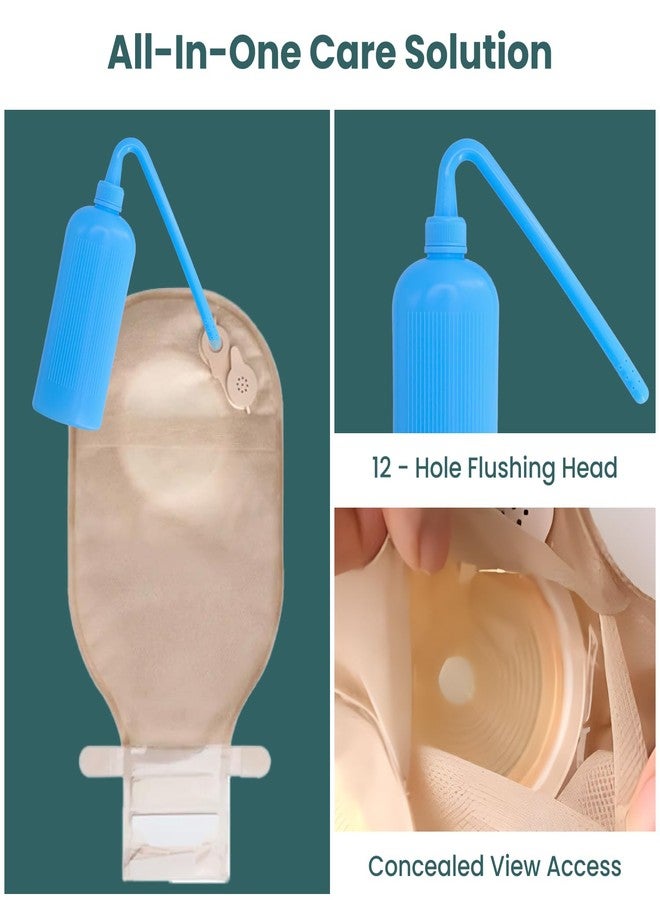 MED C-2601_BT-100 2-Piece Opaque Colostomy Bag with Smart Vent + 12-Hole Washing Bottle - Secure Lock, Leak-Resistant, Discreet, Reusable Ostomy Care Set (Pack of 5) - Image 3