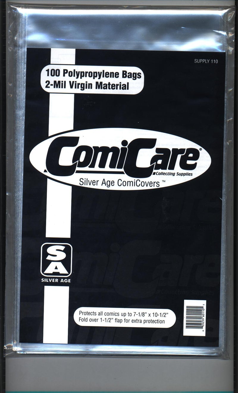 ComiCare Silver Age Polypropylene Comic Bags 100 Count - Image 2