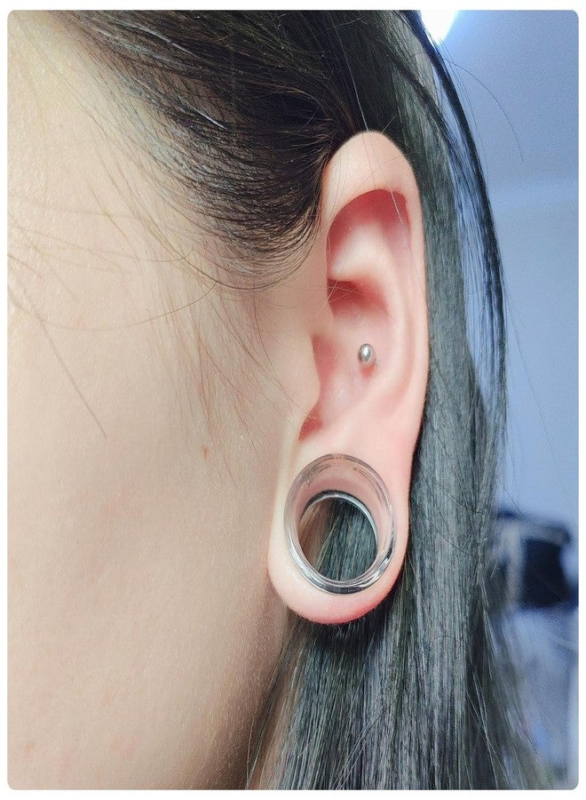 Cisyozi 12mm Black Acrylic Ear Gauges Plugs Tunnels Earrings for Ears Stretching Kit Platic Ear Tunnel Earrings Plug Double Flare Gauges Size 12 mm Piercing Jewelry Women Men 1/2 inch - Image 3