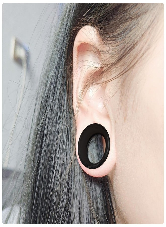 Cisyozi 12mm Black Acrylic Ear Gauges Plugs Tunnels Earrings for Ears Stretching Kit Platic Ear Tunnel Earrings Plug Double Flare Gauges Size 12 mm Piercing Jewelry Women Men 1/2 inch - Image 4