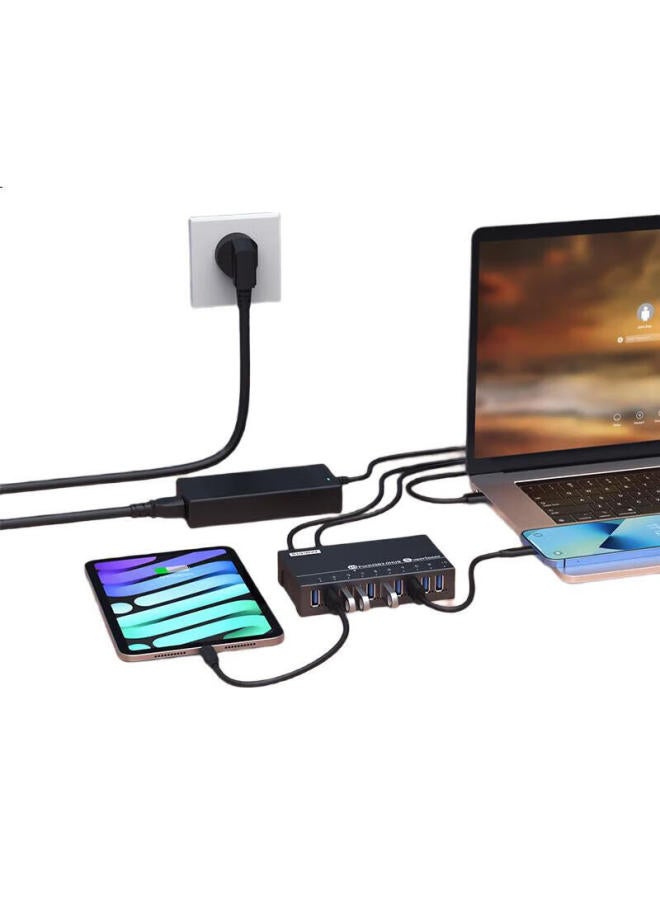 Sipolar Usb 3.0 Hub 10 Port High Speed Industrial Splitter A-103 (3M) Hub Expansion Dock Computer Converter One Drag Multiple Single Port 1A With Power Charging - Image 2