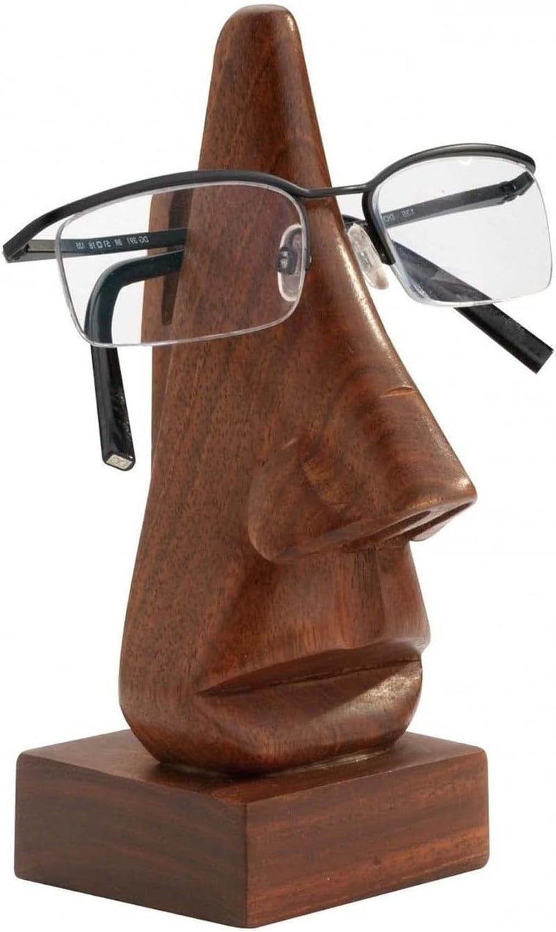 ZYNTIX Wooden Sunglass Holder, 6-Inch Long Nose Shape Glasses Case and Sunglass Organizer, Multi-Use for Glasses, Elegant Display for Home or Office Decor Nose Plain - Image 5