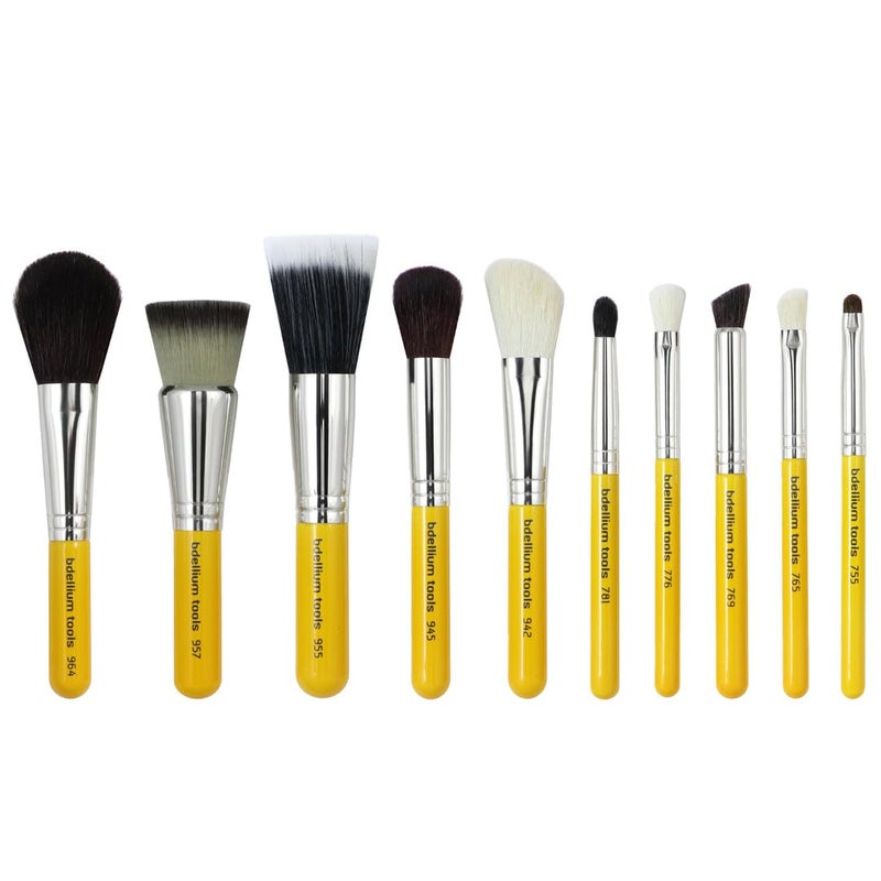 Bdellium Tools Professional Makeup Brush Travel Series - Mineral 10pc. Brush Set with Roll-Up Pouch - Image 2