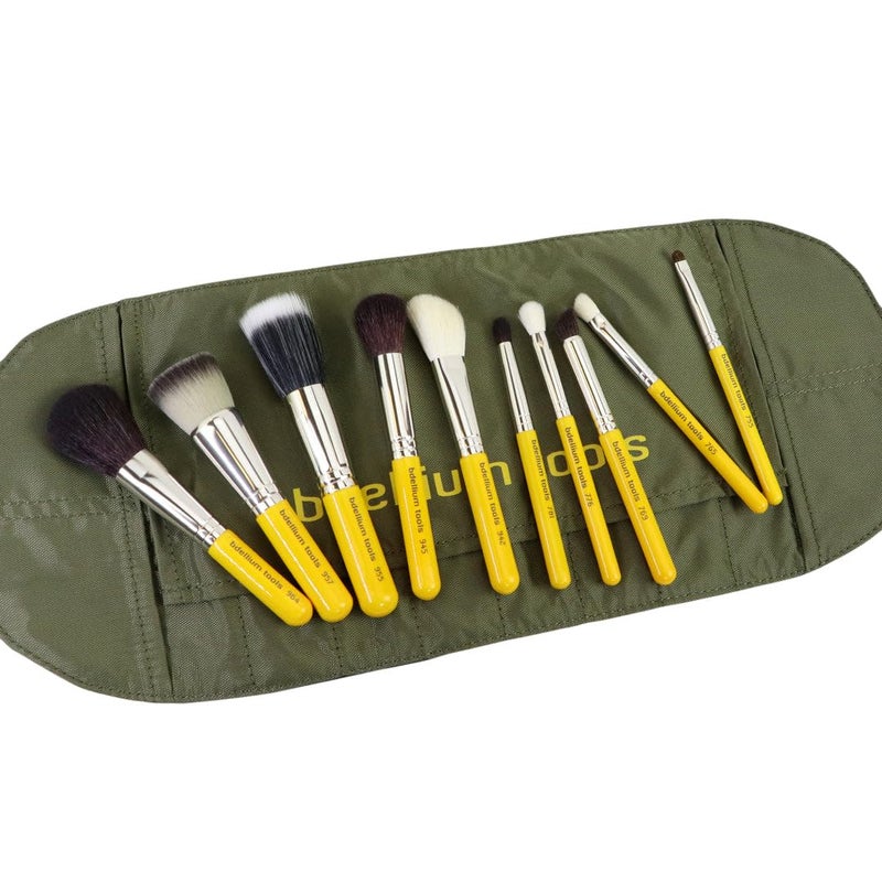 Bdellium Tools Professional Makeup Brush Travel Series - Mineral 10pc. Brush Set with Roll-Up Pouch - Image 5