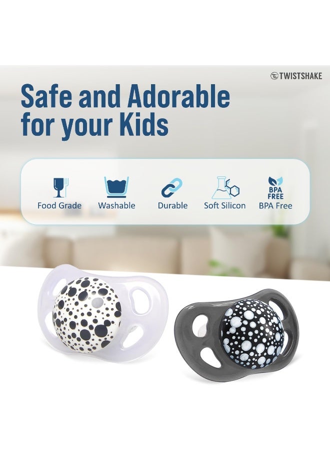 Twistshake Pacifier, Black/White, 6+m, 2 count - Image 4