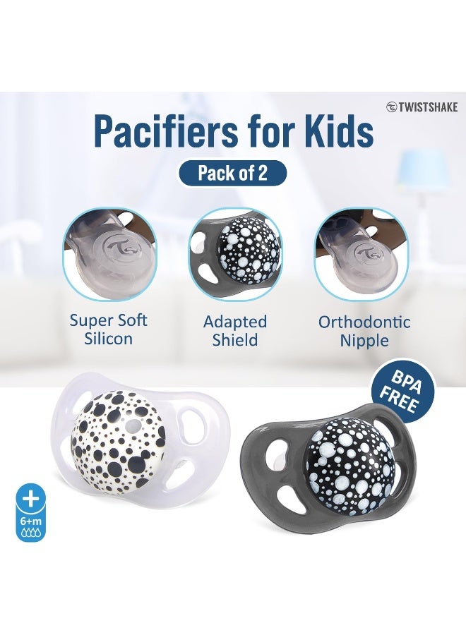 Twistshake Pacifier, Black/White, 6+m, 2 count - Image 3