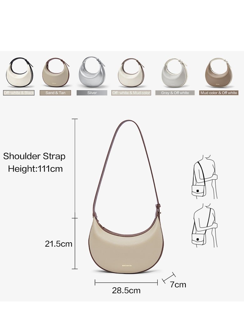 Bostanten Bostanten 3-in-1 Moon Bag | Convertible Crossbody, Shoulder & Handbag | Premium Vegan Leather | Sand & Tan Color | Stylish & Versatile for Everyday Use  - Image 5