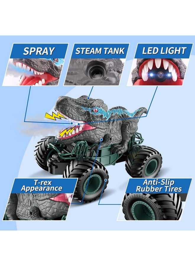 SUPERSUN Remote Control Dinosaur Truck For Kids 3-7，2.4Ghz Rc Dinosaur Truck With Led Light & Sound Spray Function, Dinosaur Toys For 3 4 5 6 7 8 Year Old Kids Boys Girls 1:20 Scale Rc Car - Image 2