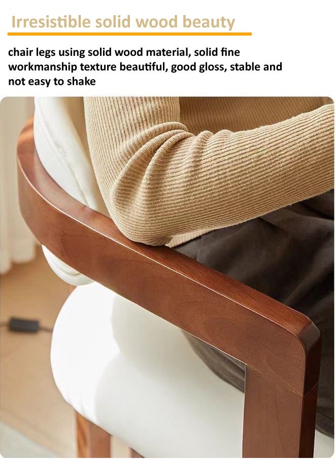 fashionhome 1 Piece Multipurpose Use Glossy Solid Wood Tripod Chair Ergonomic Design Comfortable Upholstery PU Leather Dinning Chair Study Chair for Living Room Home Office 59x46x81 cm (Fully Assembled)  - Image 5