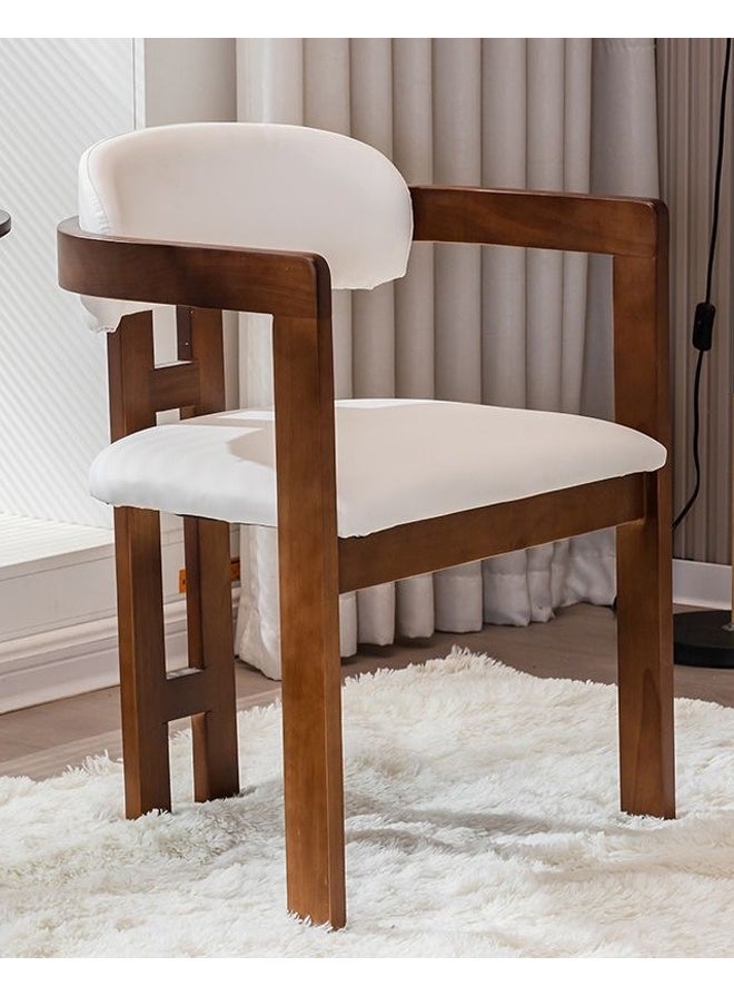 1 Piece Multipurpose Use Glossy Solid Wood Tripod Chair Ergonomic Design Comfortable Upholstery PU Leather Dinning Chair Study Chair for Living Room Home Office 59x46x81 cm (Fully Assembled)