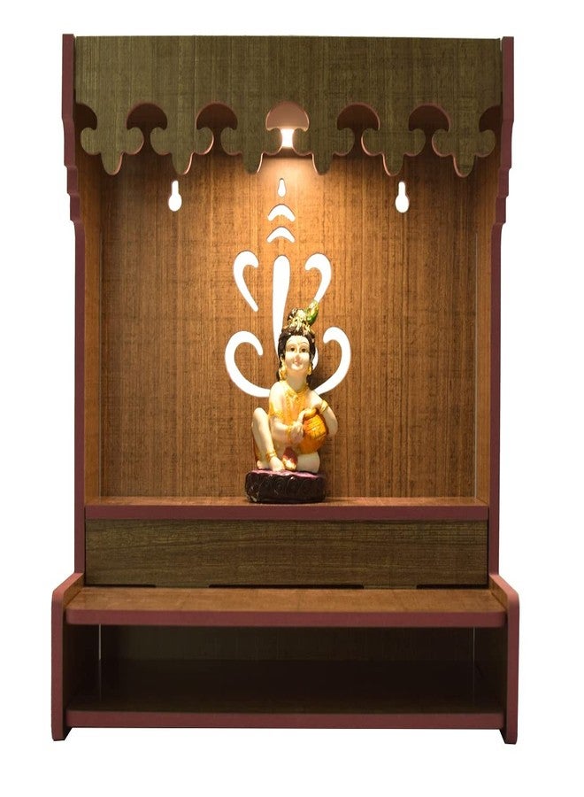 CrazyInk Beautiful Wooden Temple for Home and Office (Laminated & Foldable) (Makhar) - Image 1