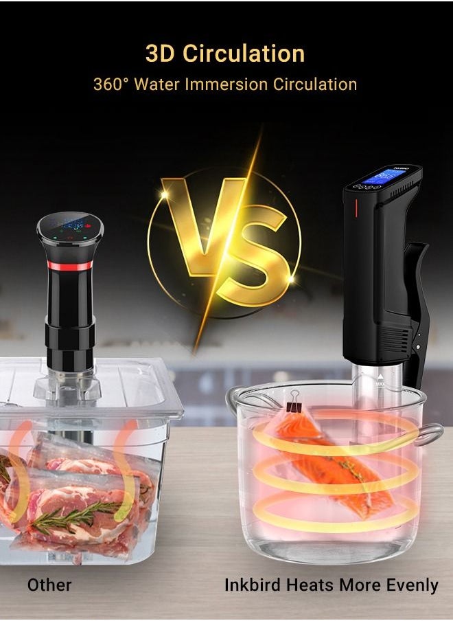 INKBIRD - INKBIRD Sous Vide Machine ISV-100W Sous Vide WiFi Precision Cooker - 1000W Immersion Circulator with Temperature & Timer Control, Uniform Heat Circulation, Multi-Device Connectivity, Low Water Protection, Ideal for Meat, Vegetables & More - Image 1