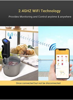 INKBIRD INKBIRD Sous Vide Machine ISV-100W Sous Vide WiFi Precision Cooker - 1000W Immersion Circulator with Temperature & Timer Control, Uniform Heat Circulation, Multi-Device Connectivity, Low Water Protection, Ideal for Meat, Vegetables & More  - Image 4