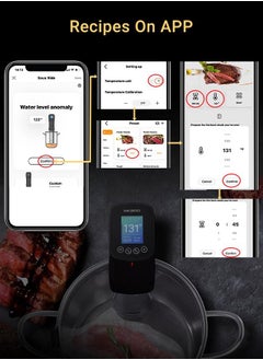 INKBIRD INKBIRD Sous Vide Machine ISV-100W Sous Vide WiFi Precision Cooker - 1000W Immersion Circulator with Temperature & Timer Control, Uniform Heat Circulation, Multi-Device Connectivity, Low Water Protection, Ideal for Meat, Vegetables & More  - Image 5