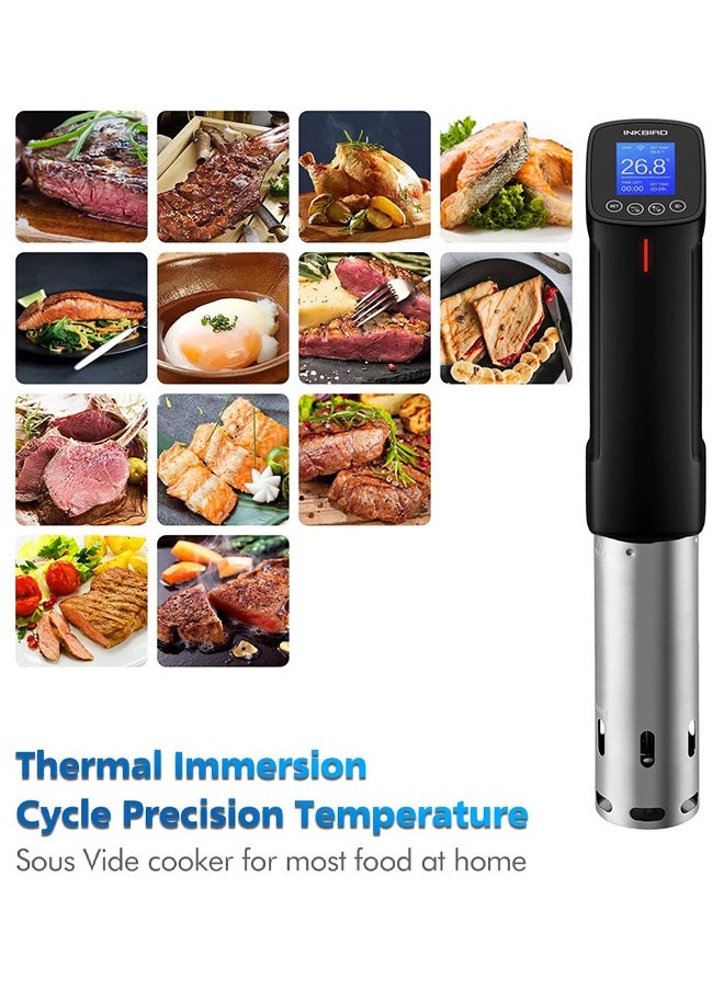 INKBIRD - INKBIRD Sous Vide Machine ISV-100W Sous Vide WiFi Precision Cooker - 1000W Immersion Circulator with Temperature & Timer Control, Uniform Heat Circulation, Multi-Device Connectivity, Low Water Protection, Ideal for Meat, Vegetables & More - Image 1