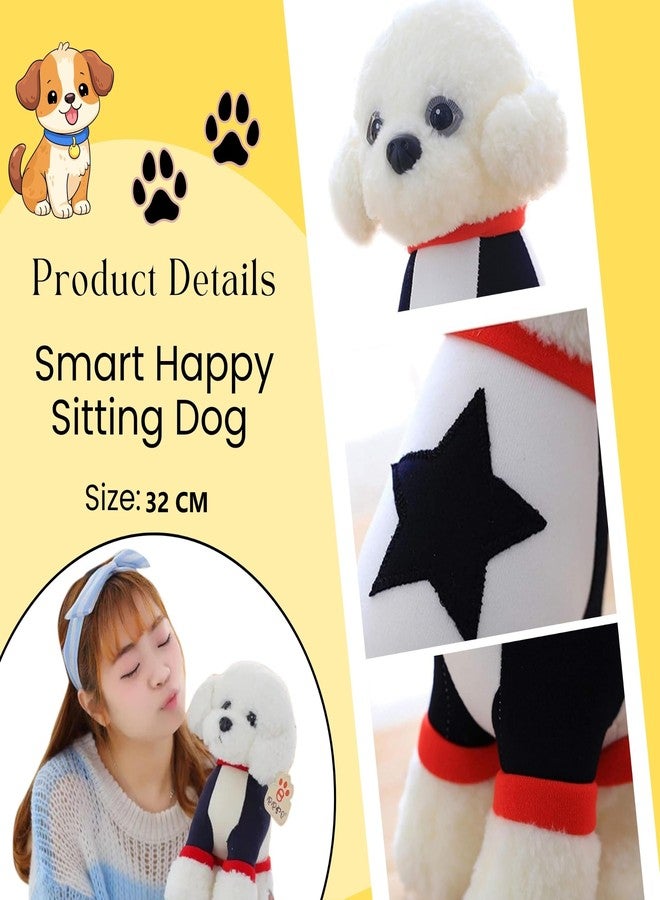 Tickles Smart Happy Sitting Poodle Dog Soft Stuffed Plush Animal Toy for Kids Boys & Girls Birthday Gifts (Color: White Size: 32 cm) - Image 2