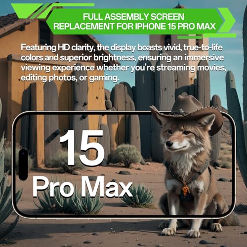 DGSCSMY Screen Replacement for iPhone 15 Pro Max 6.7" LCD Display Digitizer 3D Touch Waterproof Adhesive Sticker Full Assembly Repair Fix Tools Kit A3106 A2849 A3105 A3108 - Image 2