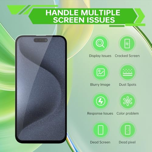 DGSCSMY Screen Replacement for iPhone 15 Pro Max 6.7" LCD Display Digitizer 3D Touch Waterproof Adhesive Sticker Full Assembly Repair Fix Tools Kit A3106 A2849 A3105 A3108 - Image 4