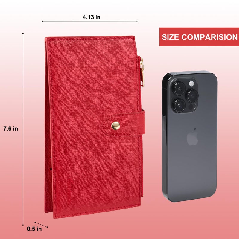 Travelambo RFID Wallet Women Large Size Bifold Multi Card Wallet Case with Zipper Pocke Credit Card Holder for Women - Image 2