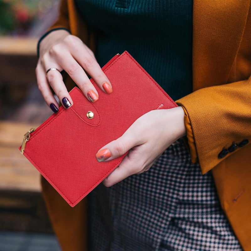 Travelambo RFID Wallet Women Large Size Bifold Multi Card Wallet Case with Zipper Pocke Credit Card Holder for Women - Image 3