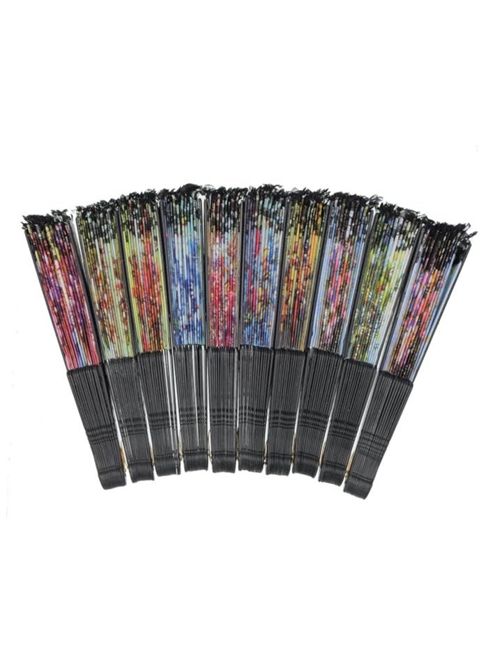 Generic 2 Hand Fans for Women Spanish Floral Pattern Folding Portable Fans for Weddings, Parties and Most Occasions, Random Color  - Image 4