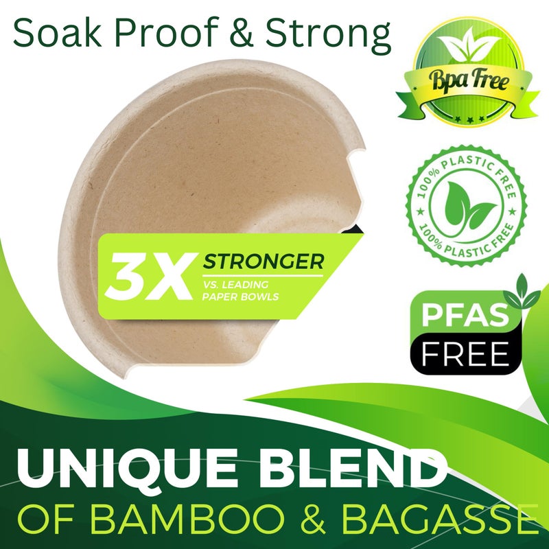 BIRCHIO 4oz Disposable Paper Bowls [100-Pack], Sturdy Small/Mini Paper Cups, Perfect for Dip Sauce, Tasting and Snacks, 100% Compostable Sample Cups - Image 3