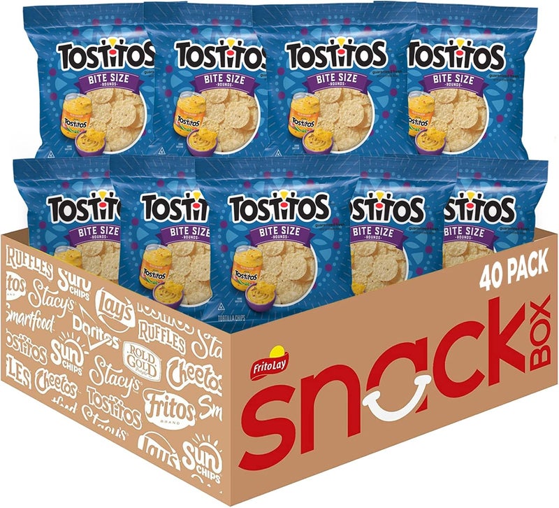 Tostitos رقائق التورتيلا توستيتوس بحجم اللقمة، أكياس 1 أونصة، عبوة من 40 - Image 1